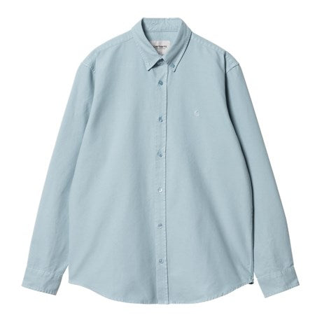 Carhartt WIP Bolton Oxford Shirt Frosted Blue Front View Image