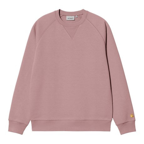 Carhartt WIP Chase Sweat Glassy Pink / Gold Front View Image