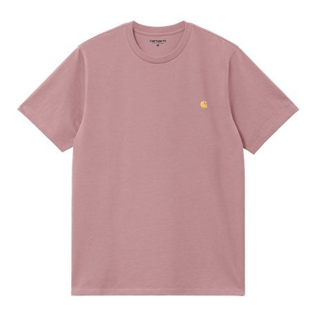Carhartt WIP Chase Tee Glassy Pink Front View Image 