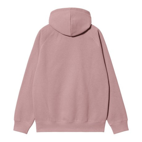 Carhartt WIP Hooded Chase Sweat Glassy Pink / Gold Glassy Back View Image
