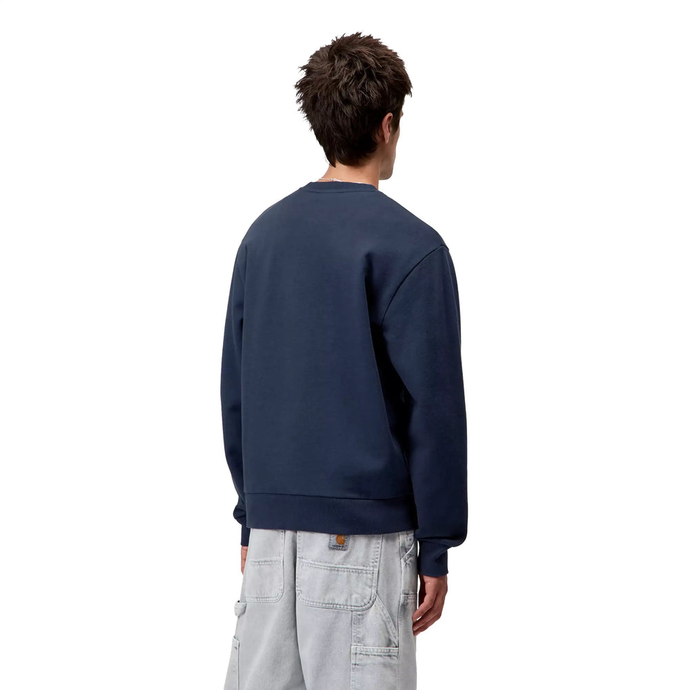 Carhartt WIP Script Embroidery Sweatshirt Jupiter White Model Back