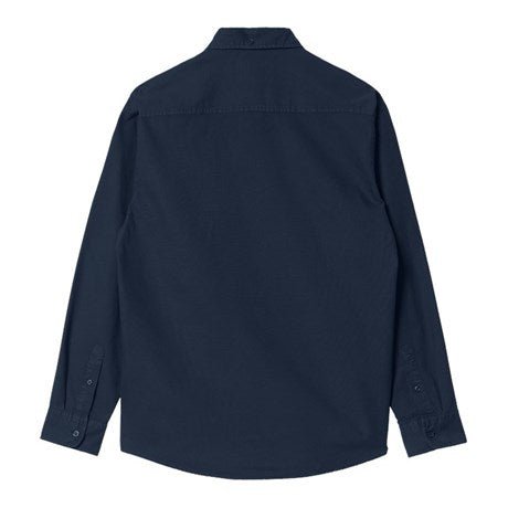 Bolton Oxford Cotton Shirt Navy Garment Dyed - Merchant Menswear