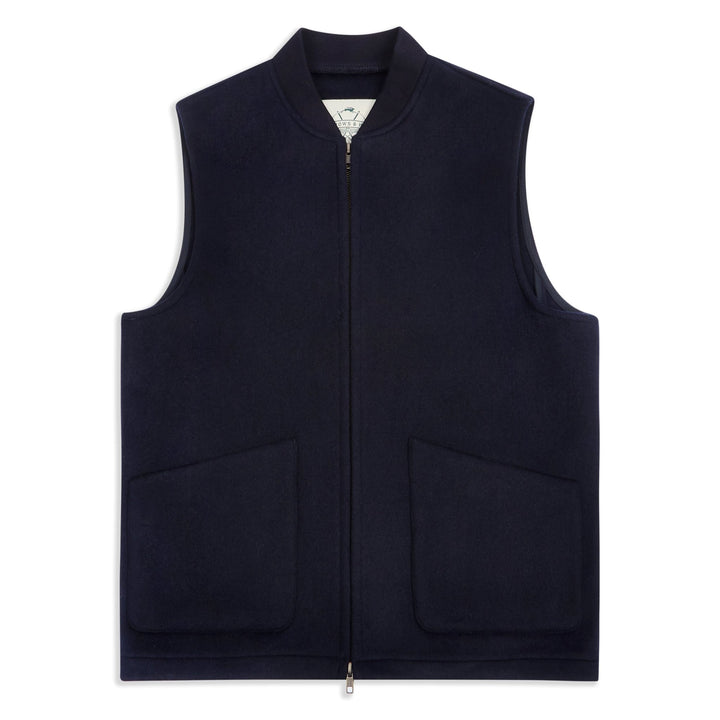 Burrows & Hare Wool Gilet - Navy - Merchant Menswear