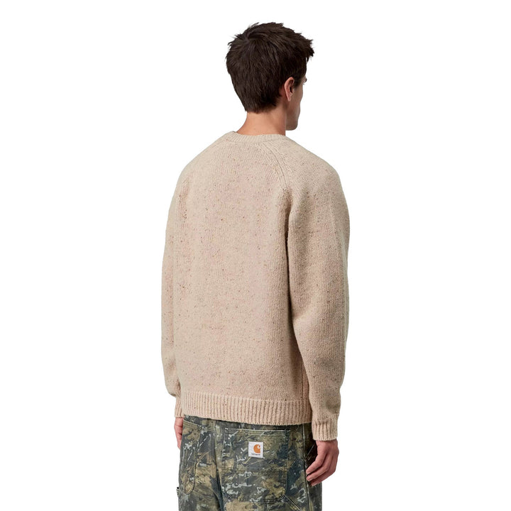 Carhartt WIP Anglistic Wool/Cotton Crew Speckled Fleur De Sel - Merchant Menswear