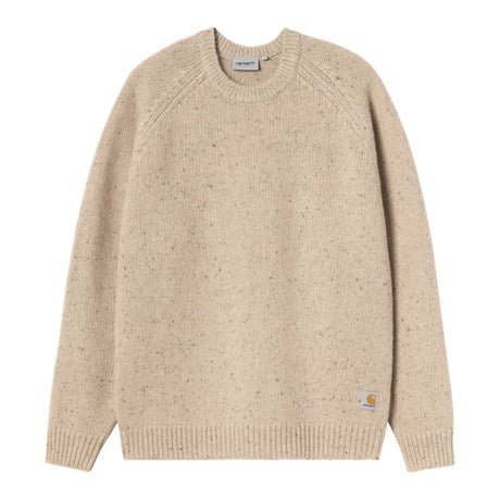 Carhartt WIP Anglistic Wool/Cotton Crew Speckled Fleur De Sel - Merchant Menswear