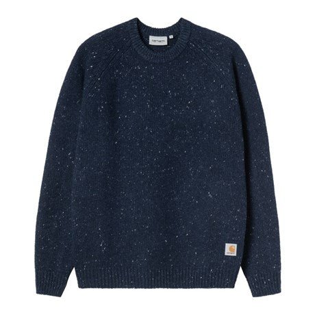 Carhartt WIP Anglistic Wool/Cotton Crew Speckled Jupiter - Merchant Menswear