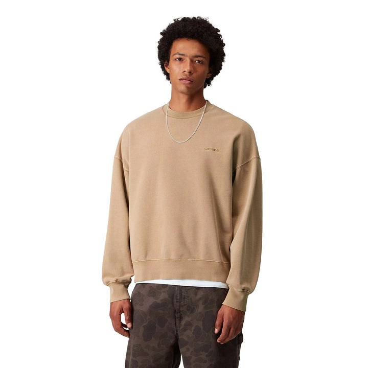 Carhartt WIP Benton Cotton Sweat Peanut Garment Dye - Merchant Menswear