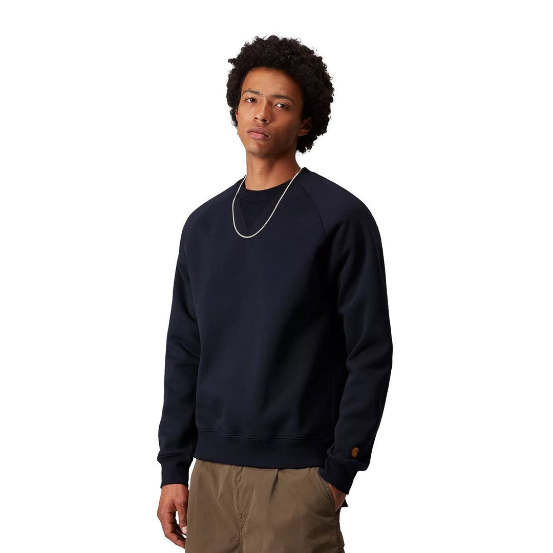 Carhartt WIP Chase Sweat Dark Navy/Gold - Merchant Menswear