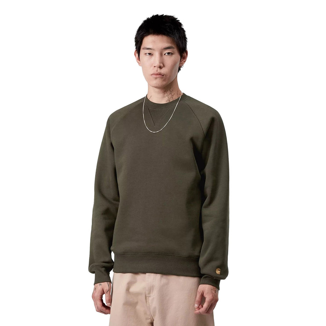 Carhartt WIP Chase Sweat Olive / Gold - Merchant Menswear