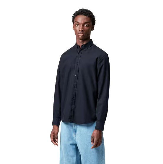 Carhartt WIP L/S Bolton Oxford Shirt Dark Navy - Merchant Menswear
