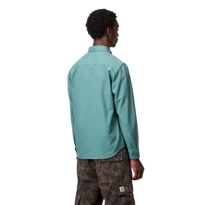 Carhartt WIP L/S Bolton Oxford Shirt Silver Pine - Merchant Menswear