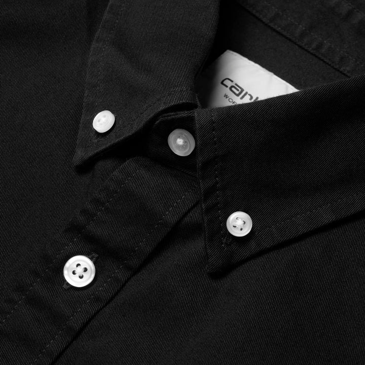 Carhartt WIP L/S Madison Twill Shirt Black / Wax - Merchant Menswear