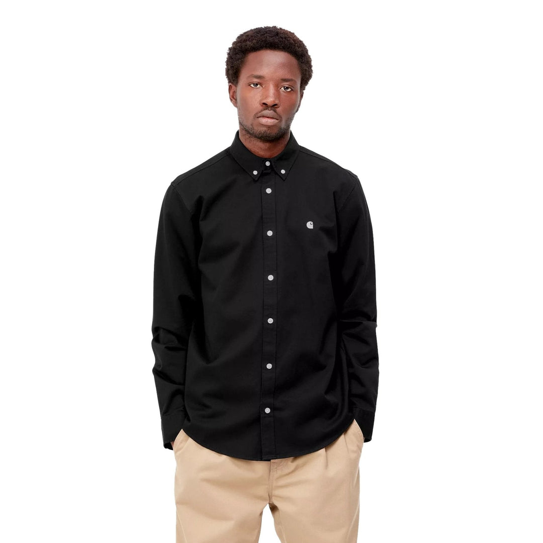 Carhartt WIP L/S Madison Twill Shirt Black / Wax - Merchant Menswear