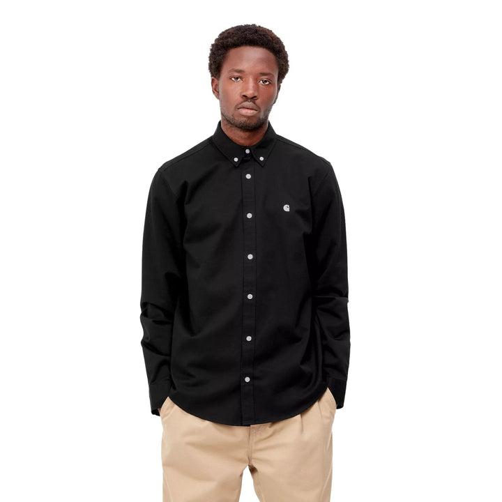 Carhartt WIP L/S Madison Twill Shirt Black / Wax - Merchant Menswear