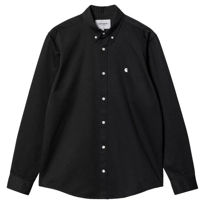 Carhartt WIP L/S Madison Twill Shirt Black / Wax - Merchant Menswear