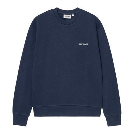 Carhartt WIP Script Embroidery Sweatshirt Jupiter / White - Merchant Menswear