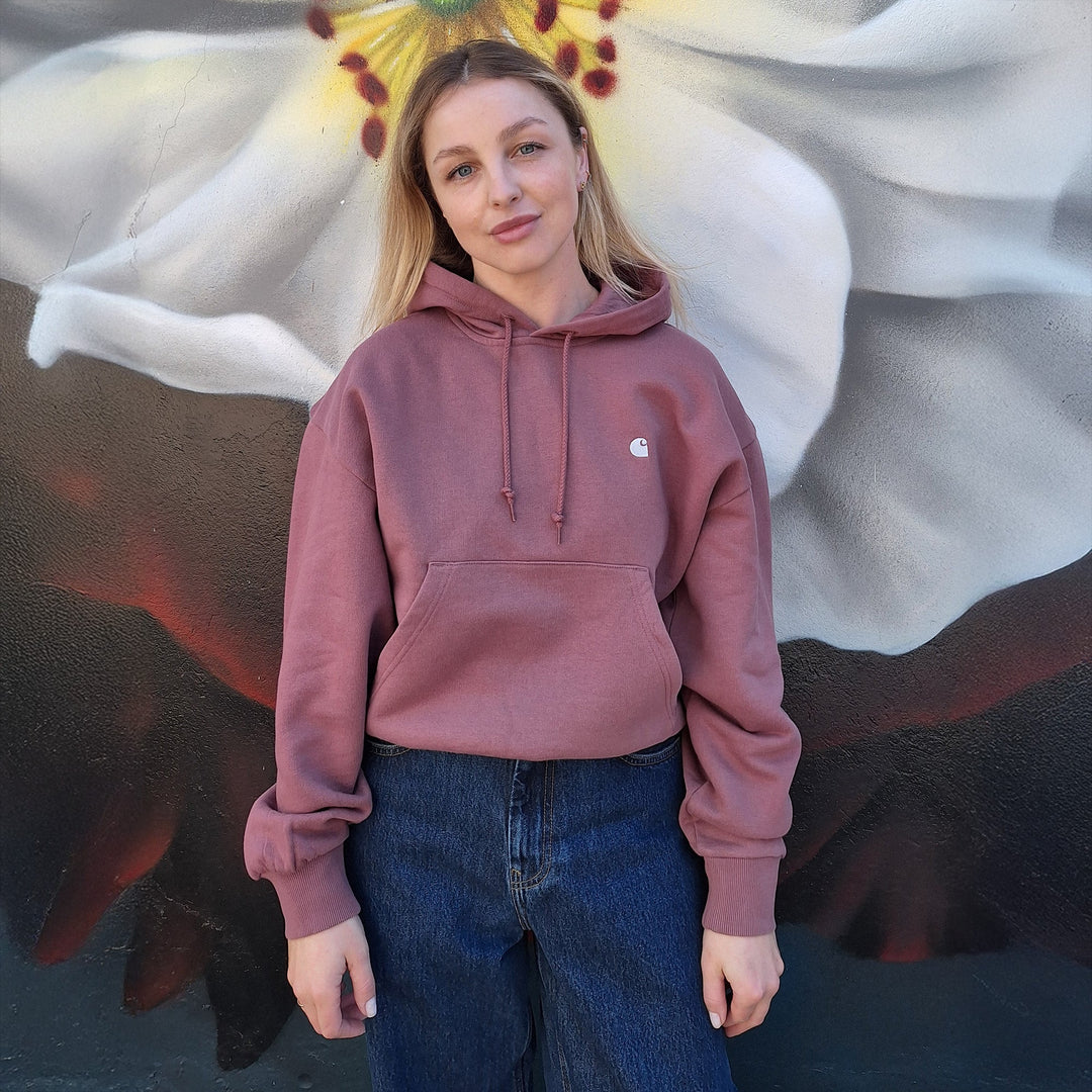 Carhartt WIP W Hooded Casey Sweatshirt Dusky Pink / Silver - Merchant Menswear