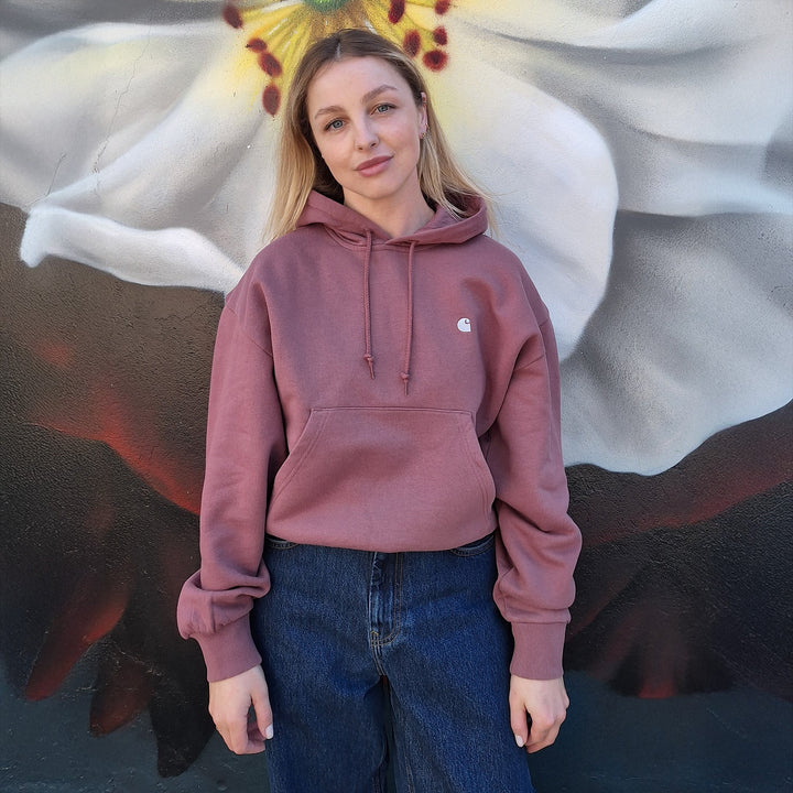 Carhartt WIP W Hooded Casey Sweatshirt Dusky Pink / Silver - Merchant Menswear