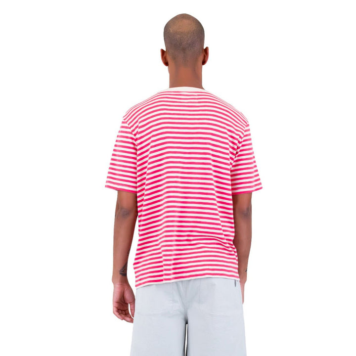 Classic Stripe T-Shirt Raspberry Stripe - Merchant Menswear