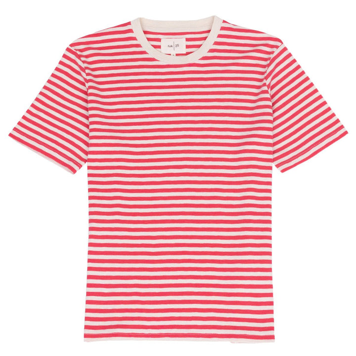 Classic Stripe T-Shirt Raspberry Stripe - Merchant Menswear