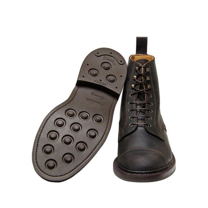 Craig Waxy Suede Cap Derby Boot Dark Brown - Merchant Menswear