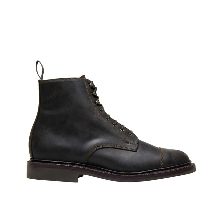 Craig Waxy Suede Cap Derby Boot Dark Brown - Merchant Menswear
