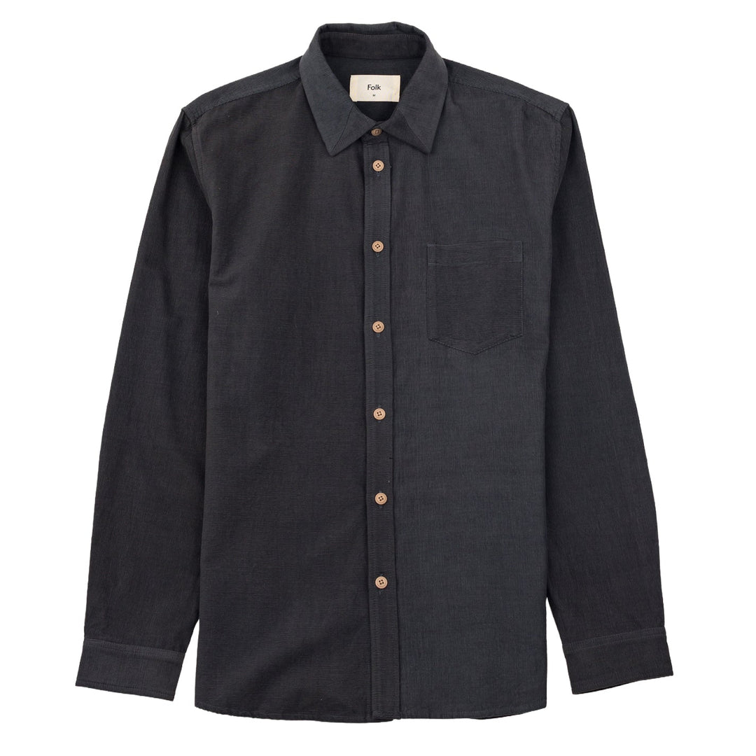 Folk Direction Babycord Shirt Charcoal - Merchant Menswear