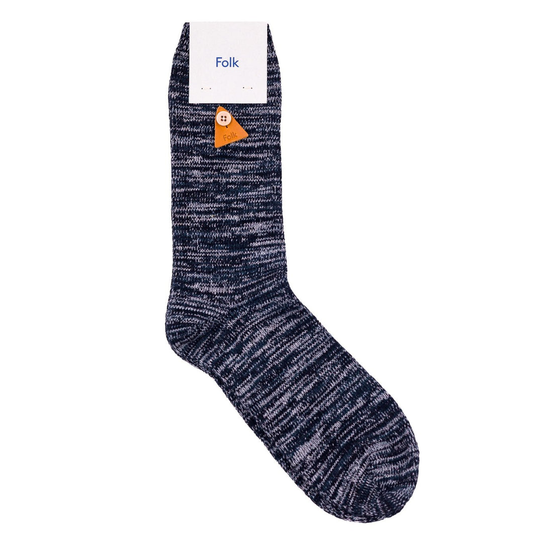 Folk Melange Sock Black Mix - Merchant Menswear