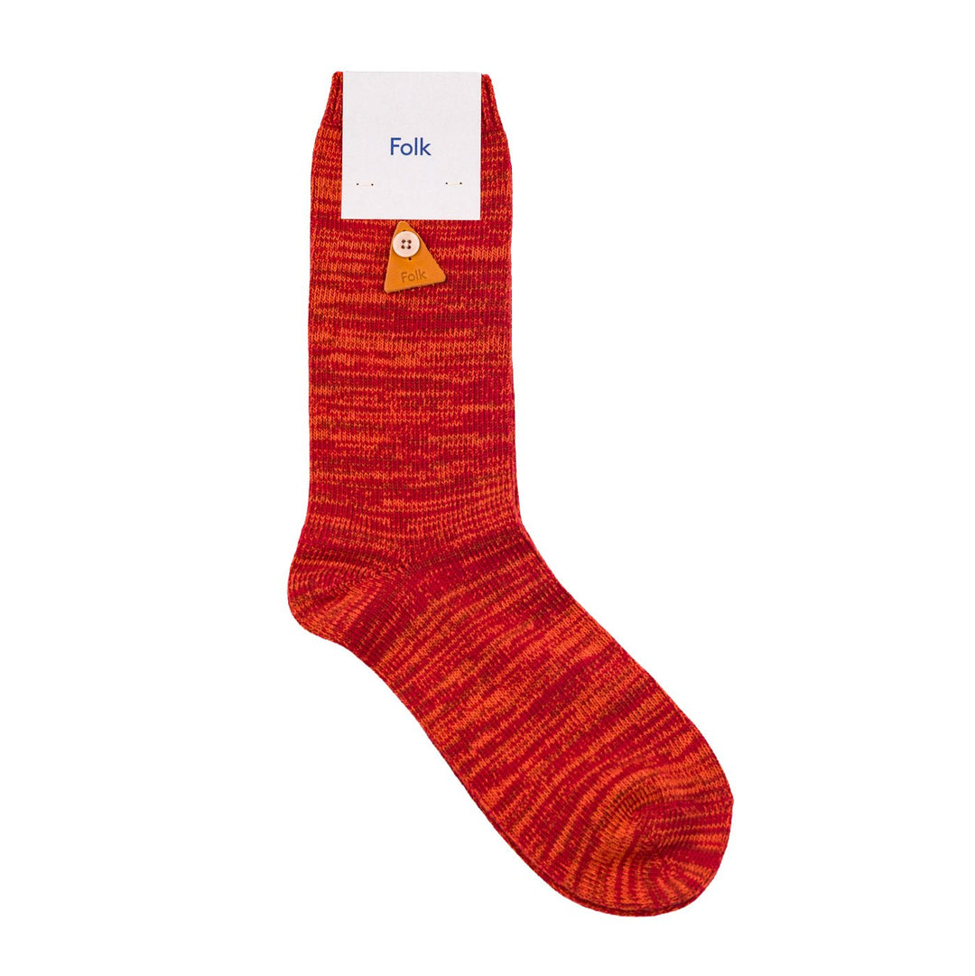 Folk Melange Sock Crimson Mix - Merchant Menswear