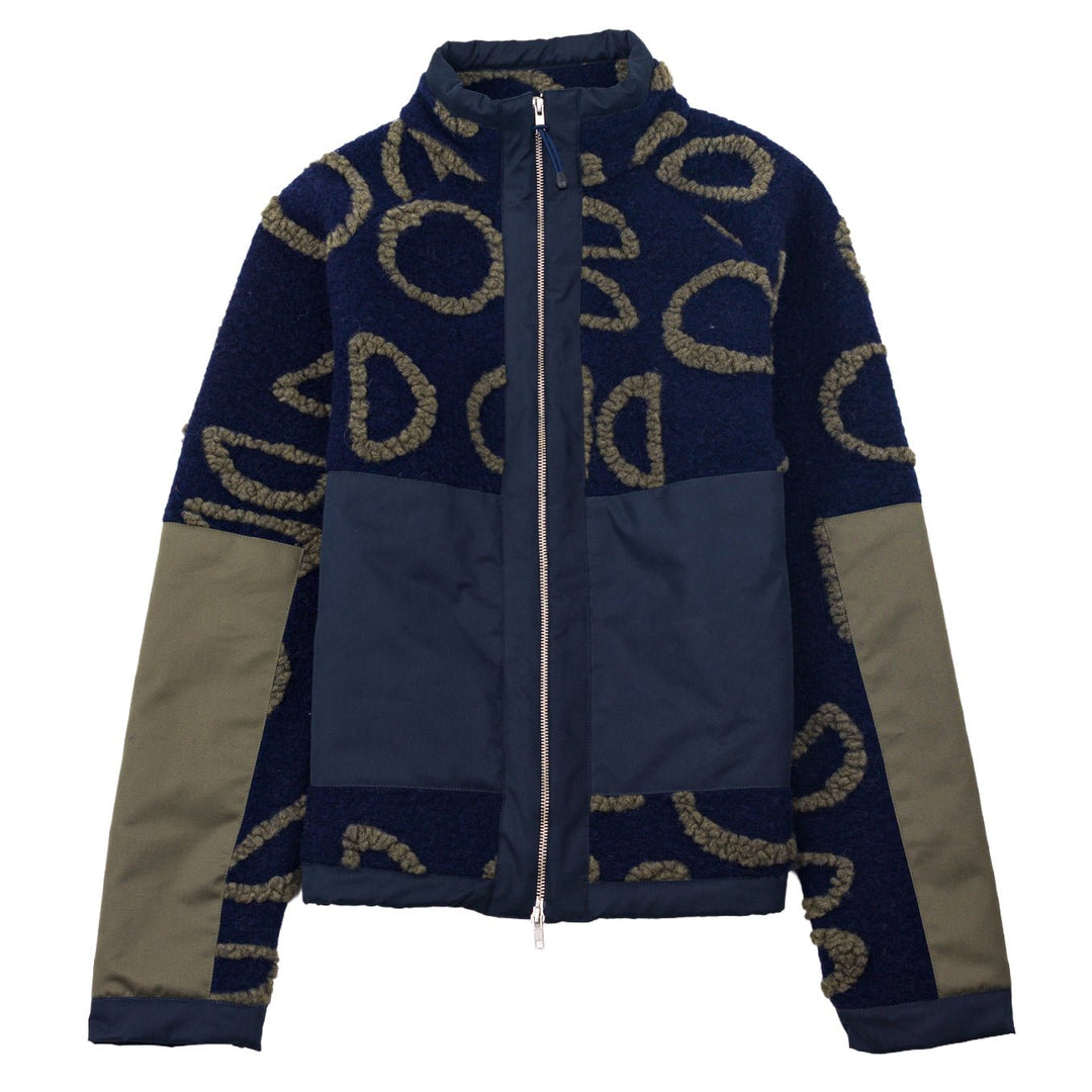 Folk Signal Fleece Circle Jacquard Navy - Merchant Menswear