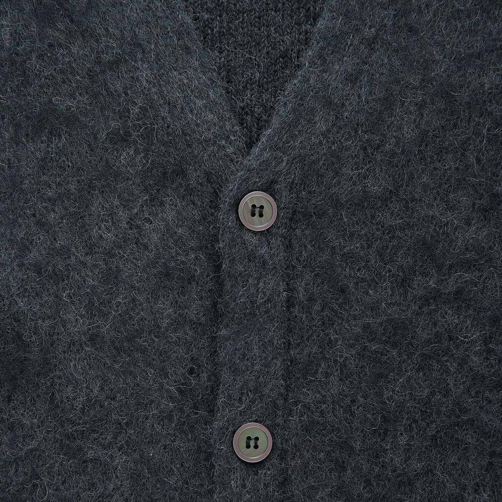 Gramicci Mohair Cardigan Charcoal - Merchant Menswear