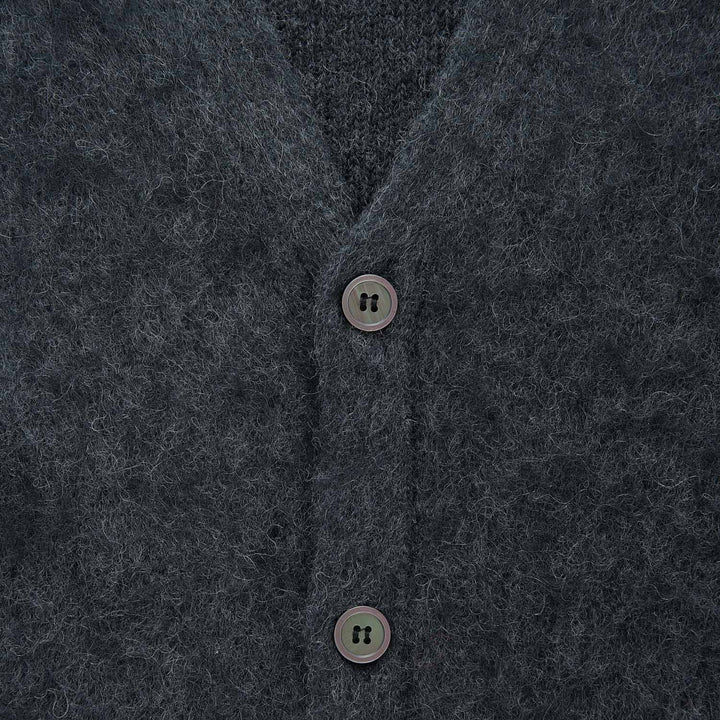 Gramicci Mohair Cardigan Charcoal - Merchant Menswear