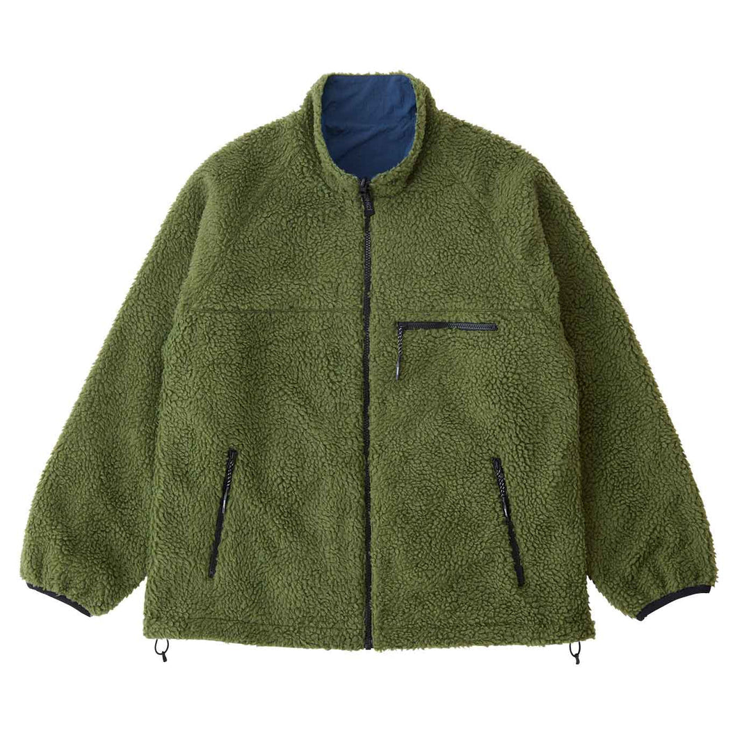 Gramicci Reversible Sherpa Fleece Olive/Dusty Navy - Merchant Menswear