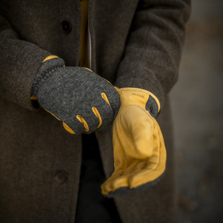 Noah Leather/Wool Glove Charcoal / Tan - Merchant Menswear