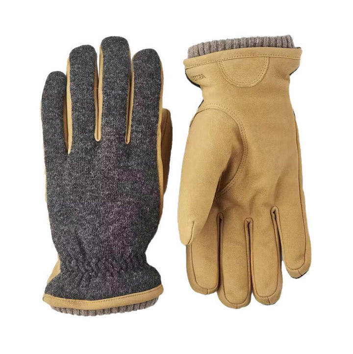 Noah Leather/Wool Glove Charcoal / Tan - Merchant Menswear
