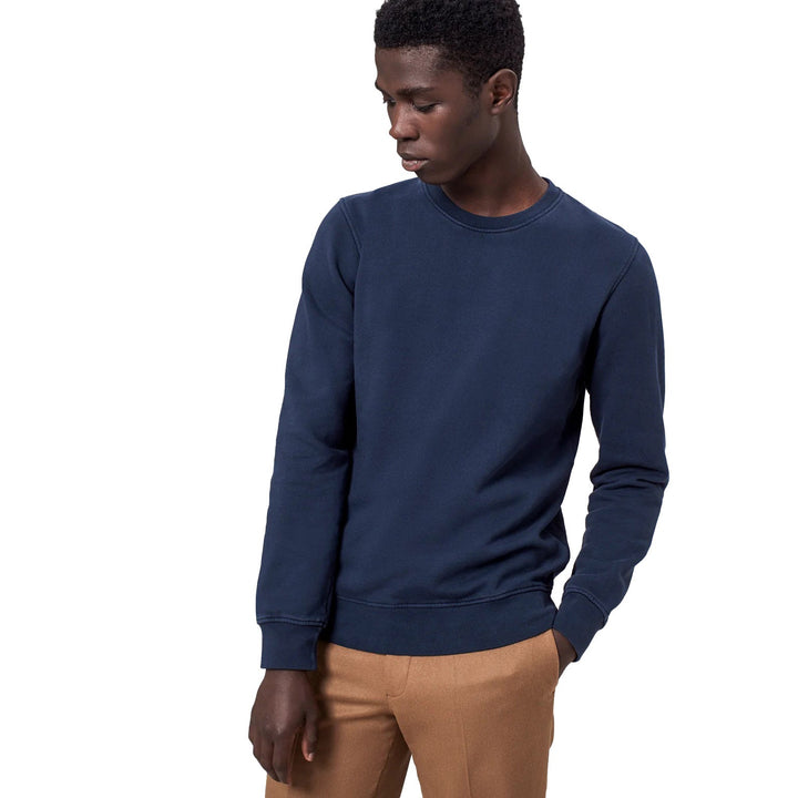Organic Crew Sweat Petrol Blue - Merchant Menswear