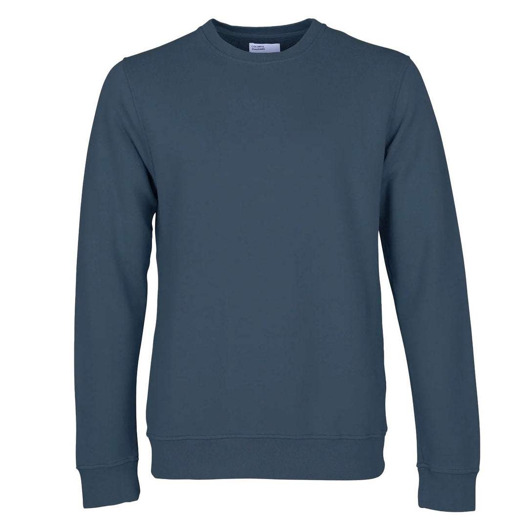 Organic Crew Sweat Petrol Blue - Merchant Menswear
