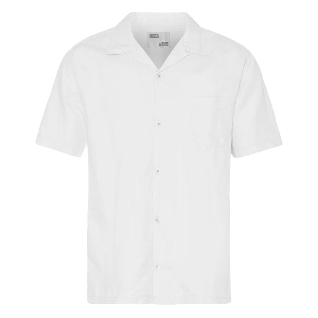 Short Sleeve Linen Shirt Optical White - Merchant Menswear