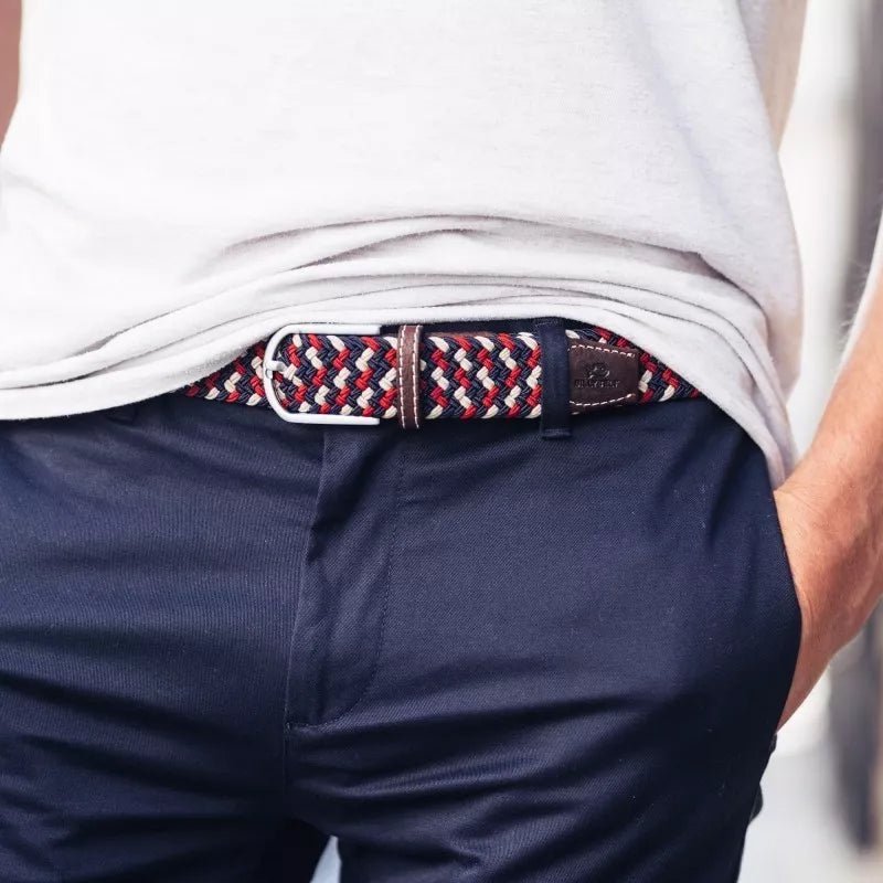 The Amsterdam Braided Belt Blue Multi - Merchant Menswear