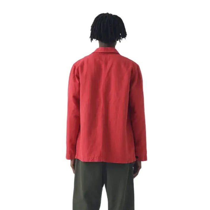 Toast Menswear Arlo Garment Dye Herringbone Jacket Cardinal - Merchant Menswear