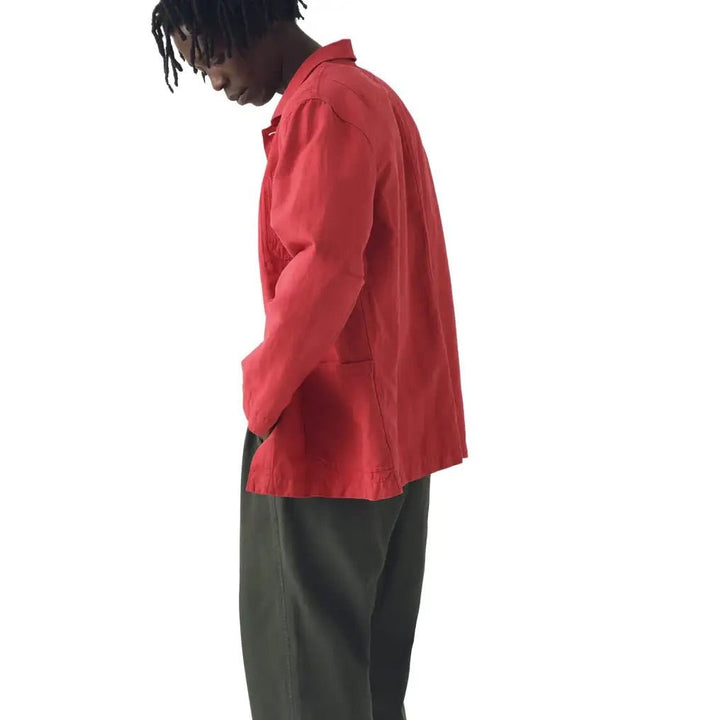 Toast Menswear Arlo Garment Dye Herringbone Jacket Cardinal - Merchant Menswear