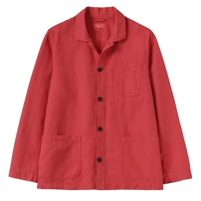 Toast Menswear Arlo Garment Dye Herringbone Jacket Cardinal - Merchant Menswear