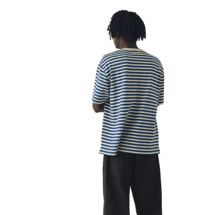 Toast Menswear Bold Stripe Relaxed Tee Delta / Ecru - Merchant Menswear