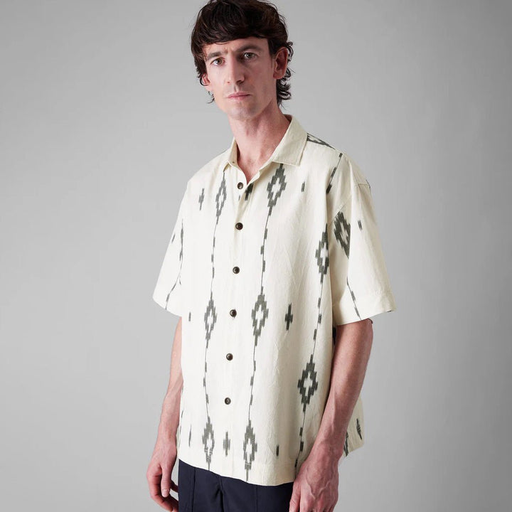 Toast Menswear Kite Ikat Shirt Navy/Ecru - Merchant Menswear