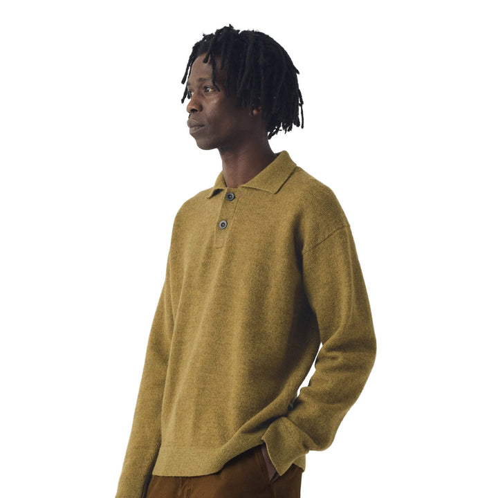 Toast Menswear Wool/Alpaca Polo sweater Pear - Merchant Menswear