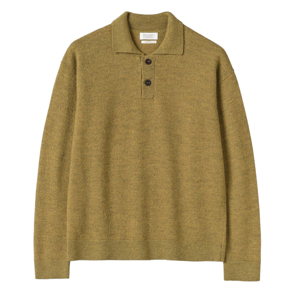 Toast Menswear Wool/Alpaca Polo sweater Pear - Merchant Menswear