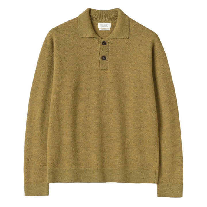 Toast Menswear Wool/Alpaca Polo sweater Pear - Merchant Menswear