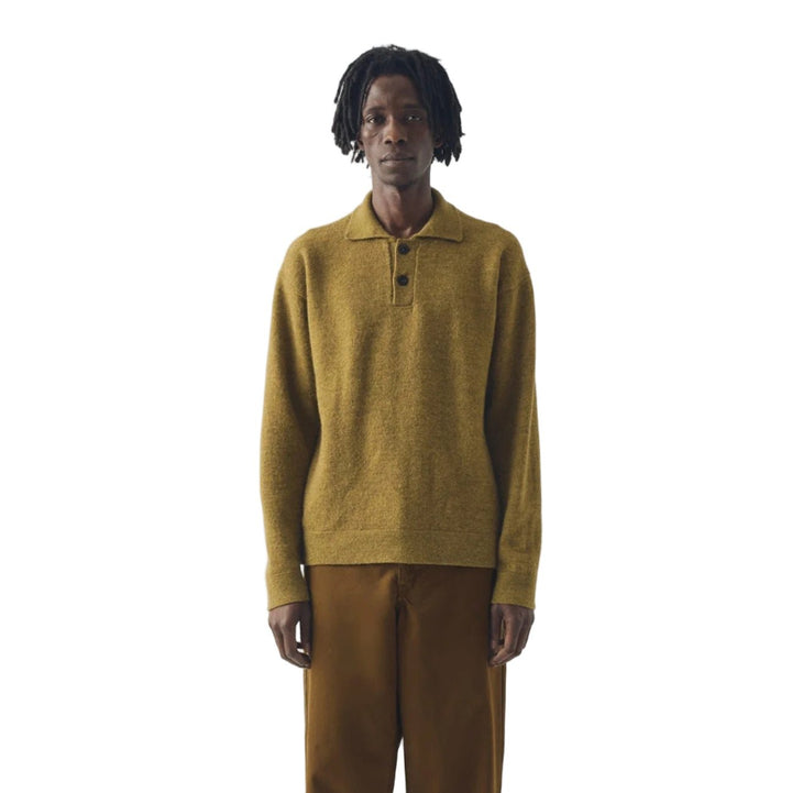 Toast Menswear Wool/Alpaca Polo sweater Pear - Merchant Menswear