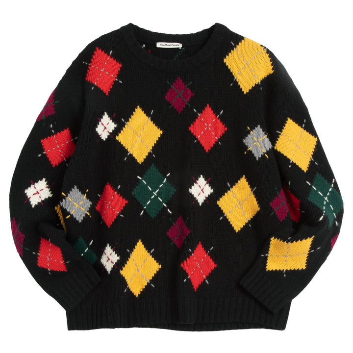 YMC Flint Knit Black Multi - Merchant Menswear