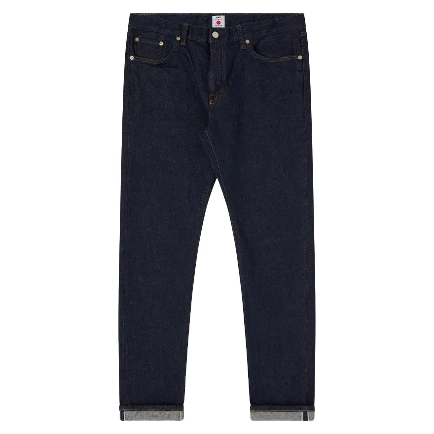 Edwin Slim Tapered Selvage Kaihara Denim Blue Rinsed Front View